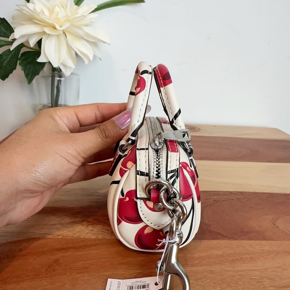 NWT Coach Mini Rowan‎ Bag Charm With Cherry Print - Picture 2 of 5